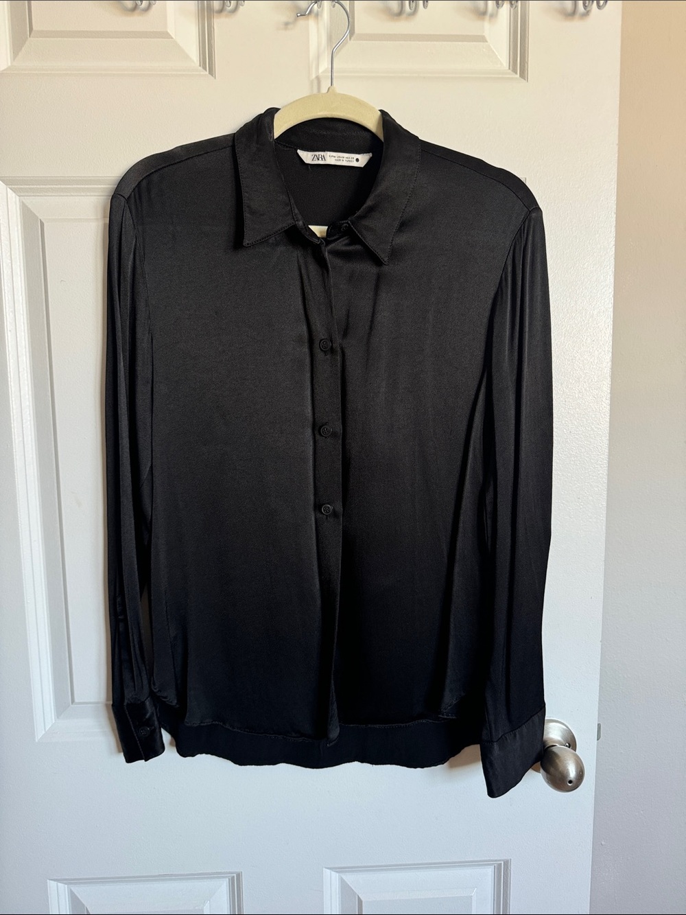 Zara Satin Black Top